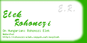 elek rohonczi business card